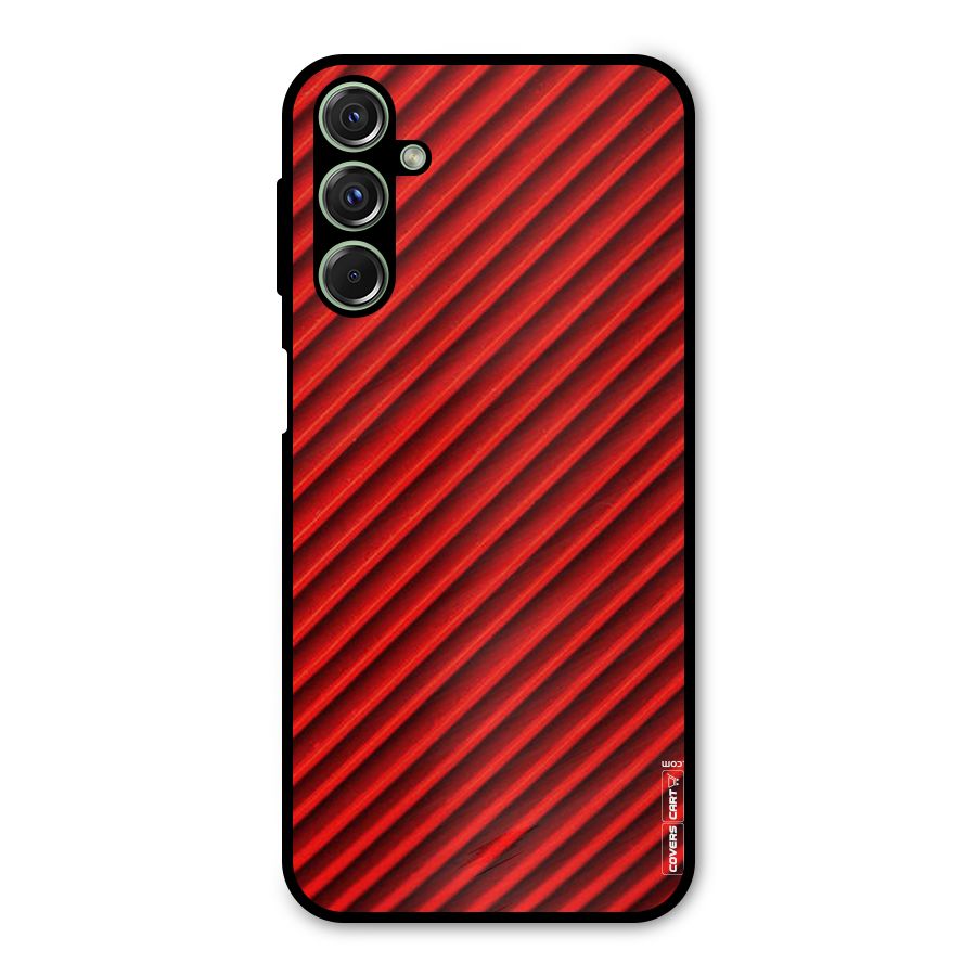 Red Rugged Stripes Metal Back Case for Galaxy F34