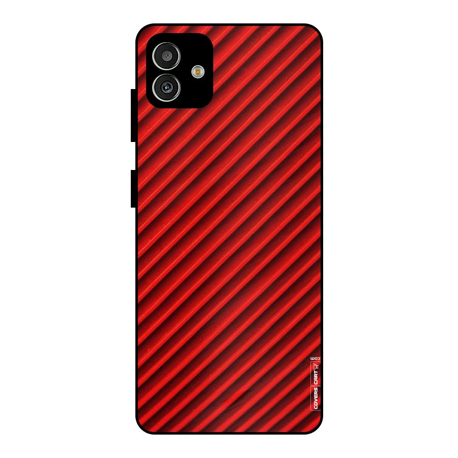 Red Rugged Stripes Metal Back Case for Galaxy M13 5G