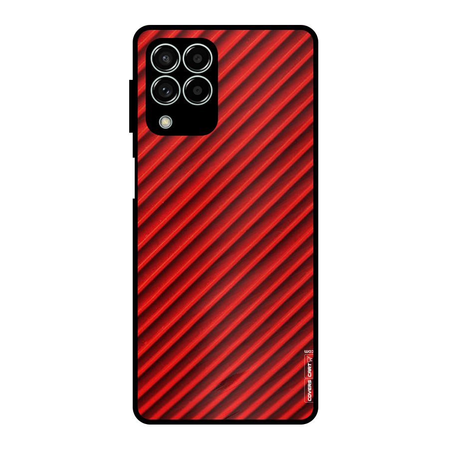 Red Rugged Stripes Metal Back Case for Galaxy M33