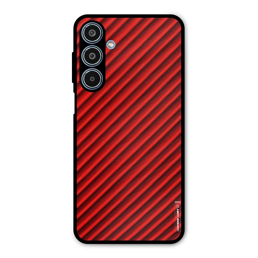 Red Rugged Stripes Metal Back Case for Galaxy M35