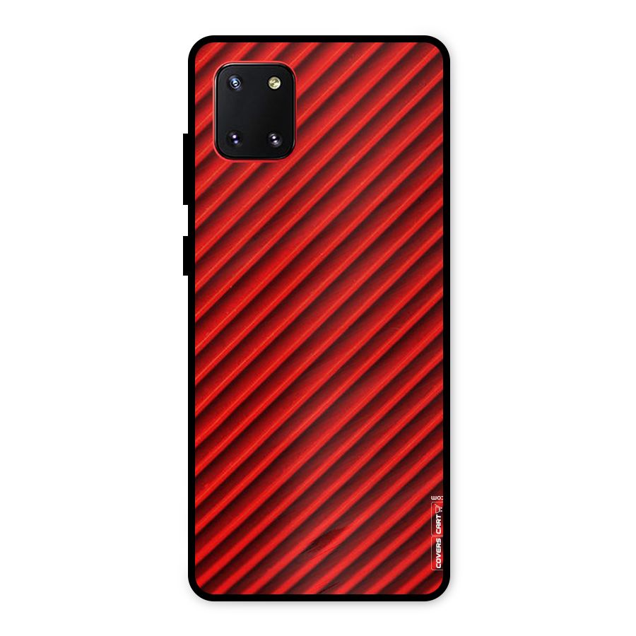 Red Rugged Stripes Metal Back Case for Galaxy Note 10 Lite