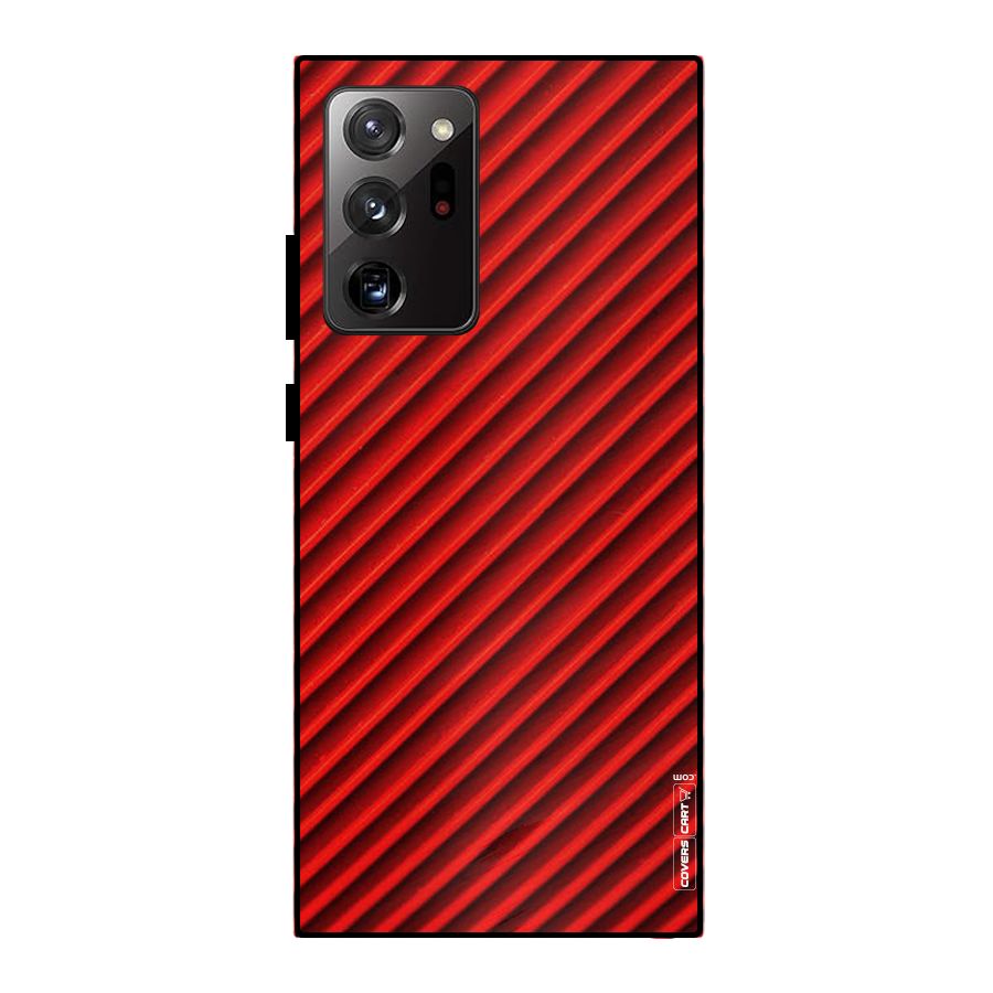 Red Rugged Stripes Metal Back Case for Galaxy Note 20 Ultra