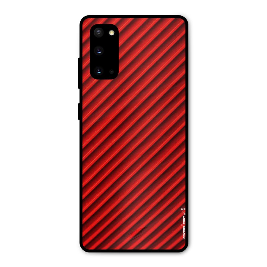 Red Rugged Stripes Metal Back Case for Galaxy S20