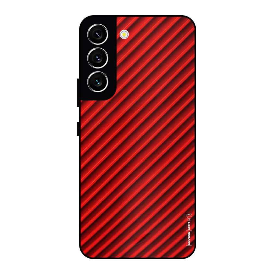 Red Rugged Stripes Metal Back Case for Galaxy S22 5G