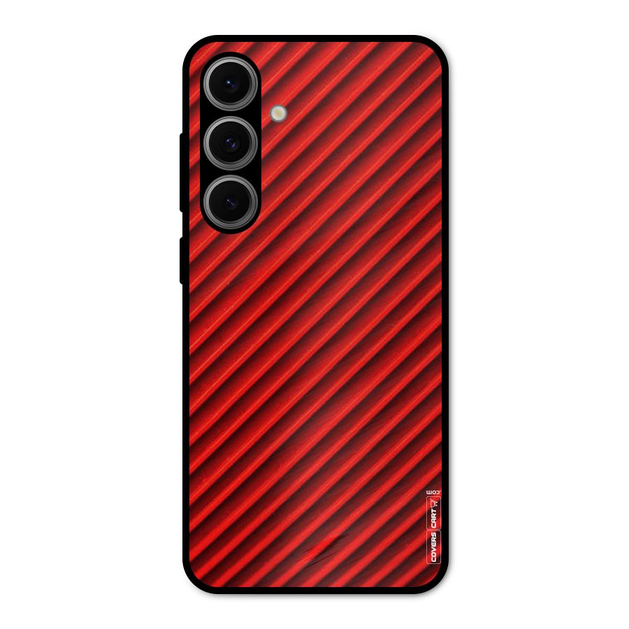 Red Rugged Stripes Metal Back Case for Galaxy S24 FE