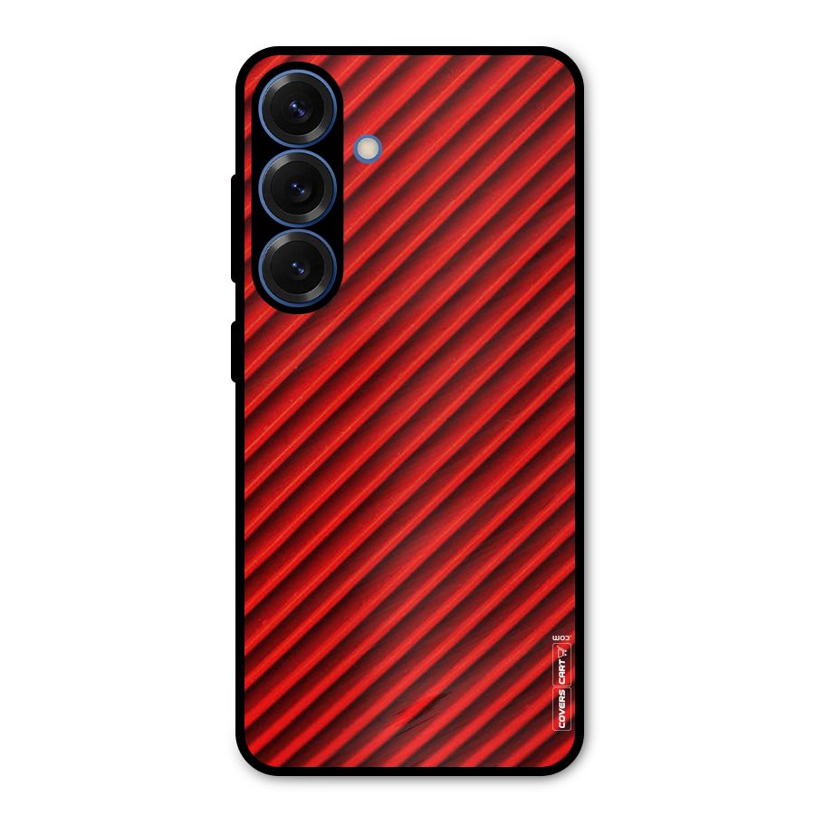 Red Rugged Stripes Metal Back Case for Galaxy S25