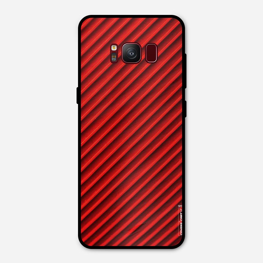 Red Rugged Stripes Metal Back Case for Galaxy S8