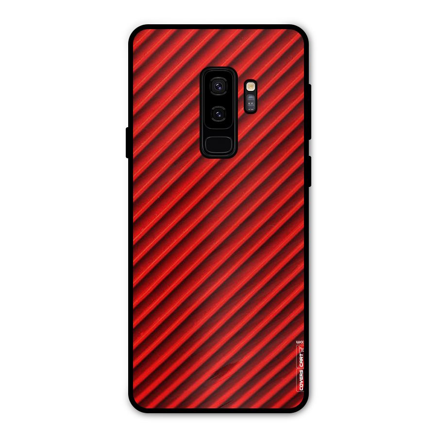 Red Rugged Stripes Metal Back Case for Galaxy S9 Plus