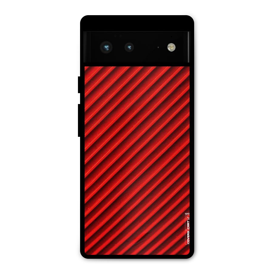 Red Rugged Stripes Metal Back Case for Google Pixel 6
