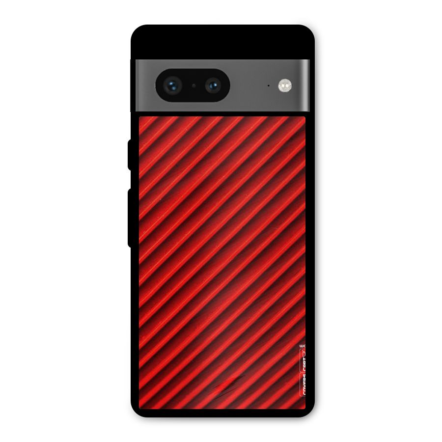 Red Rugged Stripes Metal Back Case for Google Pixel 7