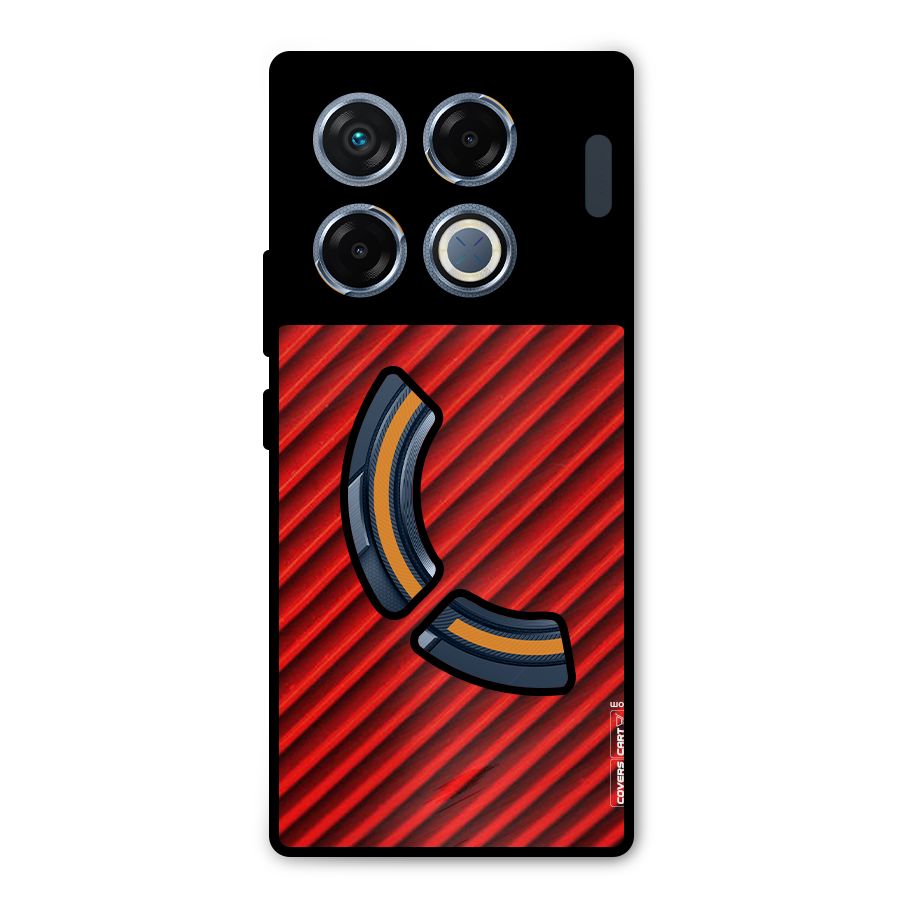 Red Rugged Stripes Metal Back Case for Infinix GT 20 Pro
