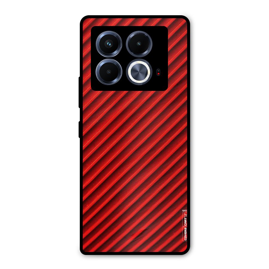 Red Rugged Stripes Metal Back Case for Infinix Note 40 5G
