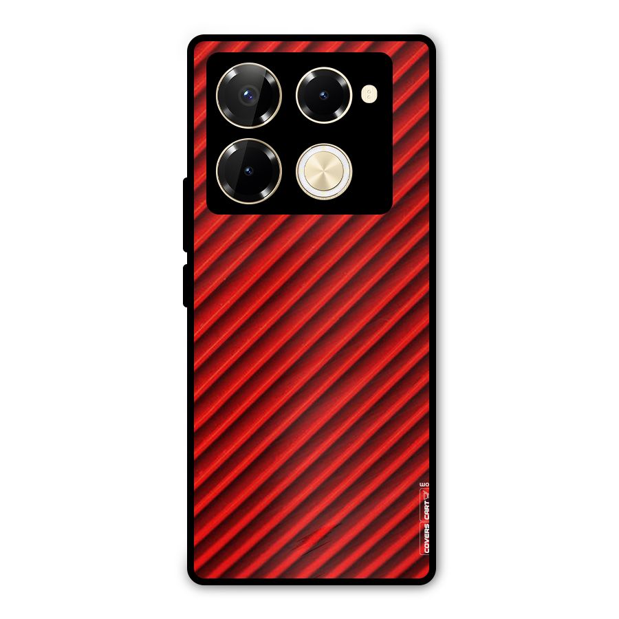 Red Rugged Stripes Metal Back Case for Infinix Note 40 Pro