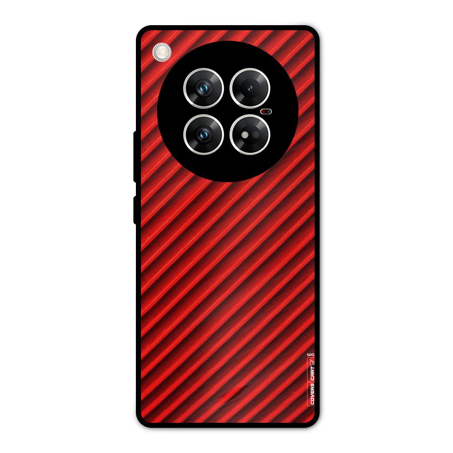 Red Rugged Stripes Metal Back Case for Infinix Zero 40 5G