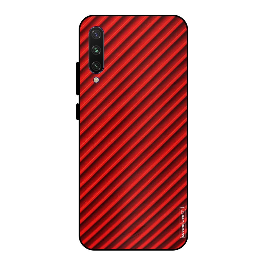 Red Rugged Stripes Metal Back Case for Mi A3