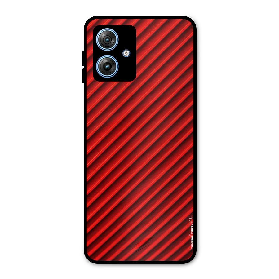 Red Rugged Stripes Metal Back Case for Moto G54