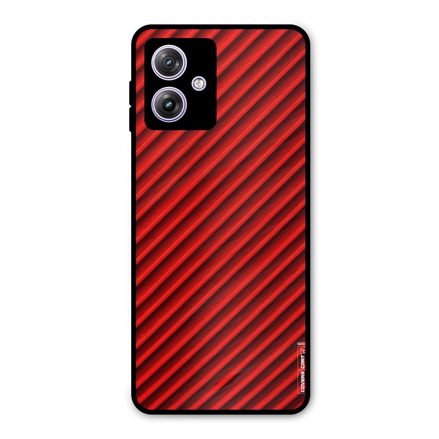 Red Rugged Stripes Metal Back Case for Moto G64