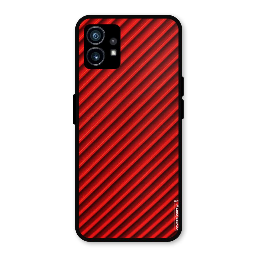 Red Rugged Stripes Metal Back Case for Nothing Phone 1