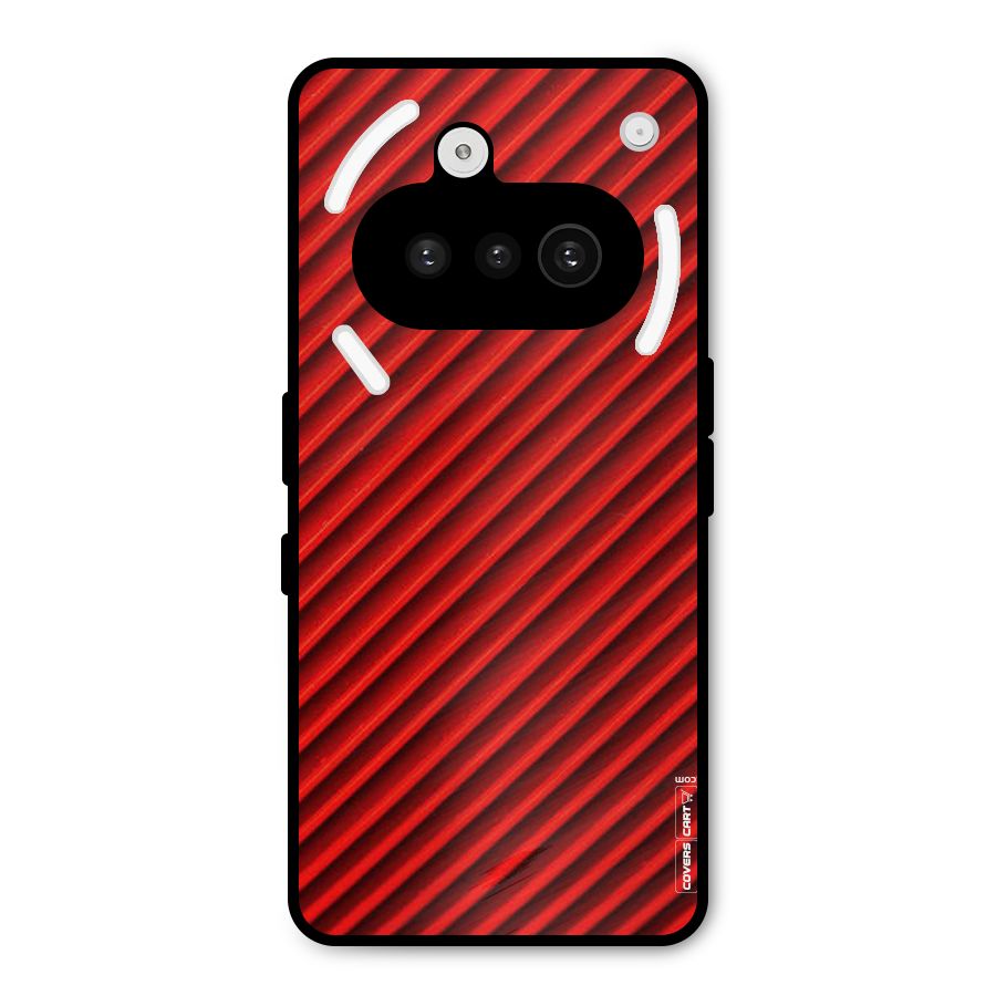 Red Rugged Stripes Metal Back Case for Nothing Phone 3a