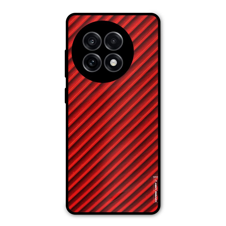 Red Rugged Stripes Metal Back Case for OnePlus 13R