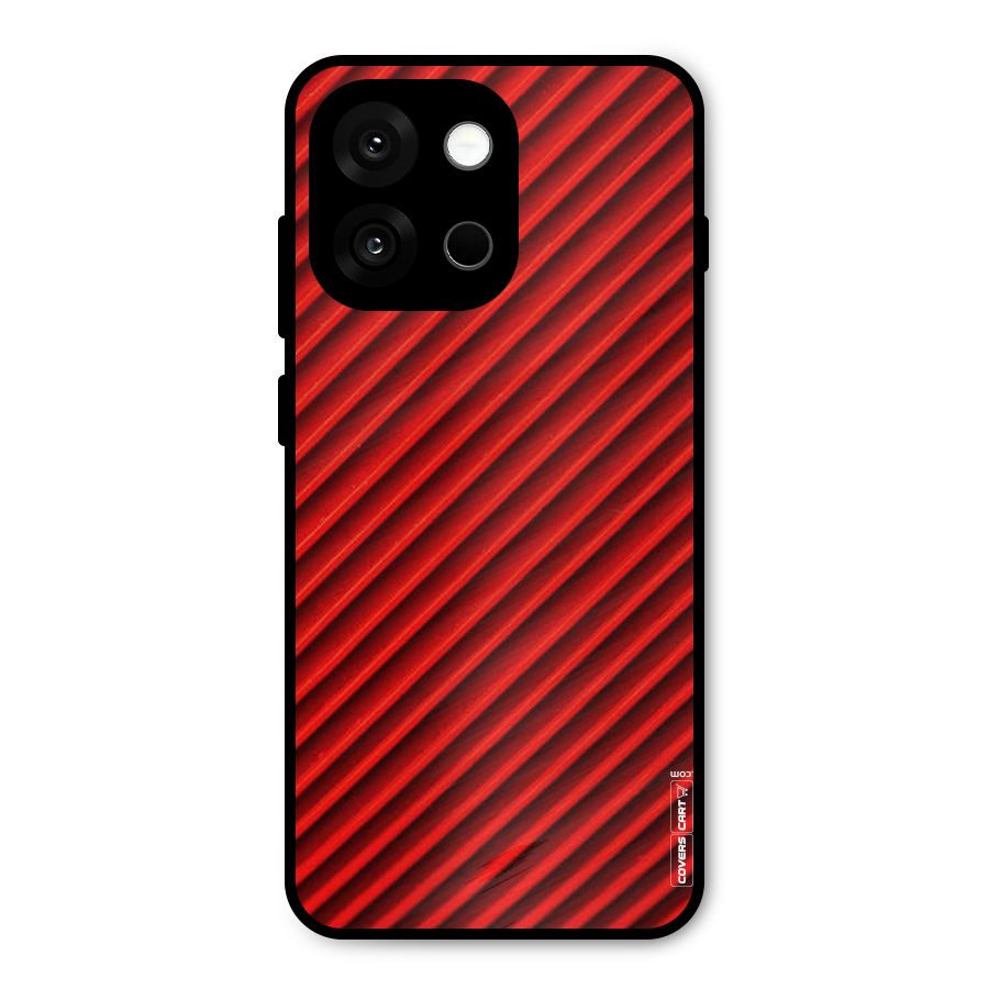 Red Rugged Stripes Metal Back Case for OnePlus 13s
