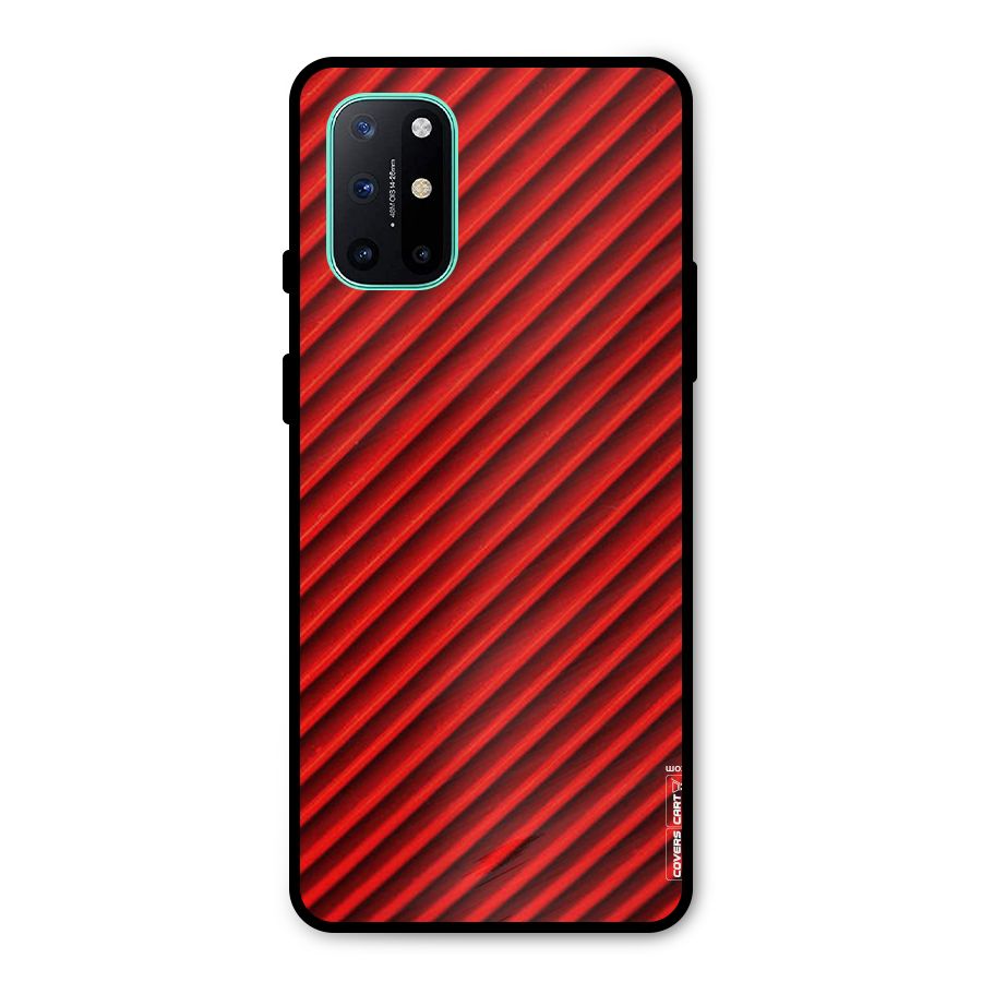 Red Rugged Stripes Metal Back Case for OnePlus 8T