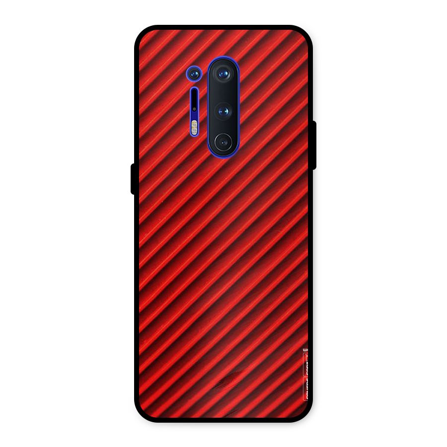 Red Rugged Stripes Metal Back Case for OnePlus 8 Pro