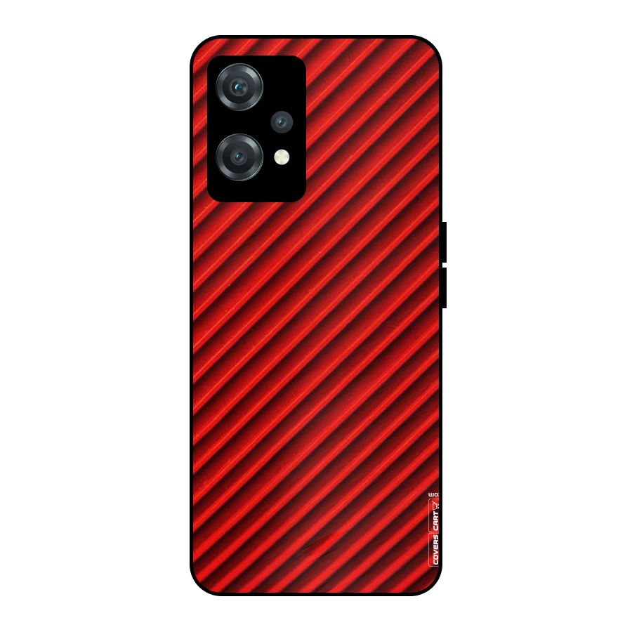 Red Rugged Stripes Metal Back Case for OnePlus Nord CE 2 Lite 5G