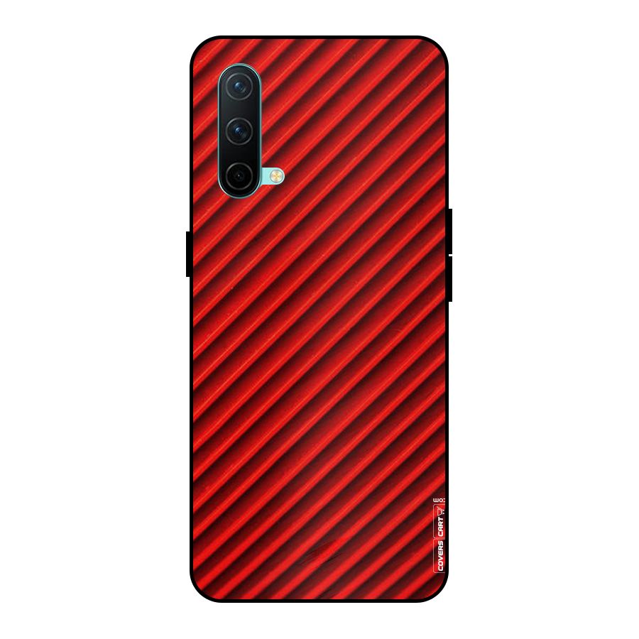Red Rugged Stripes Metal Back Case for OnePlus Nord CE 5G