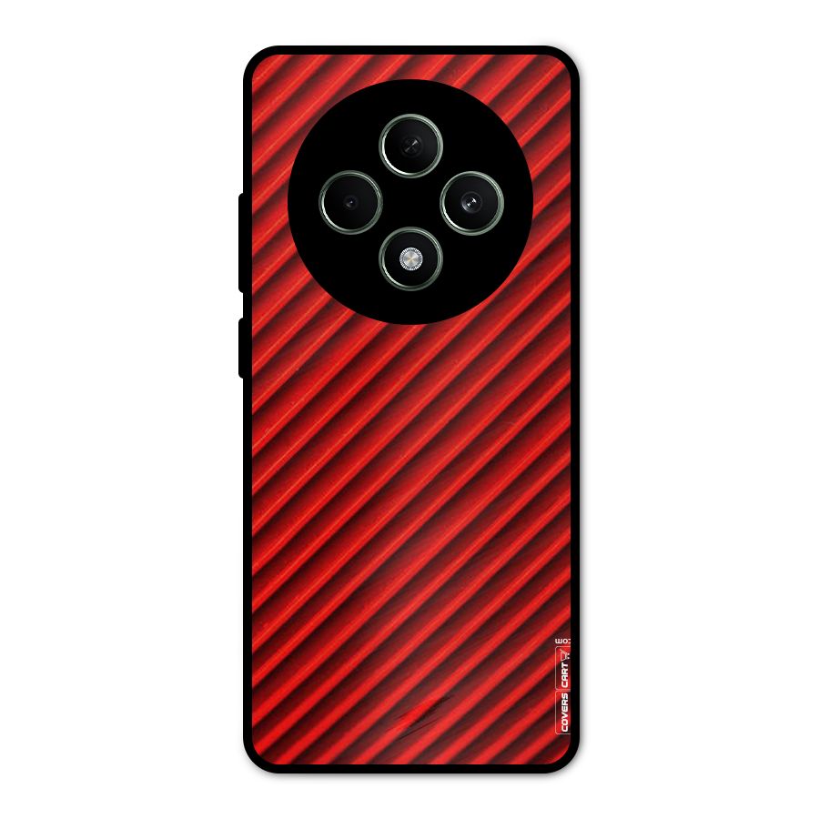 Red Rugged Stripes Metal Back Case for Oppo F27