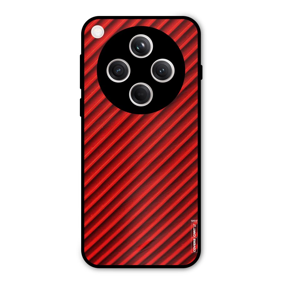 Red Rugged Stripes Metal Back Case for Oppo Find X8