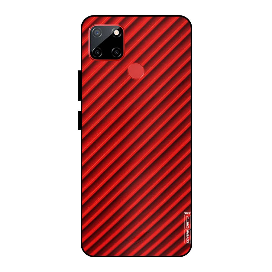 Red Rugged Stripes Metal Back Case for Realme C12
