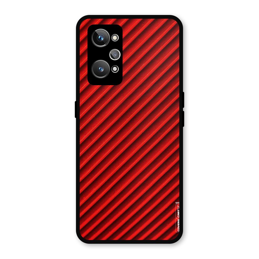 Red Rugged Stripes Metal Back Case for Realme GT 2