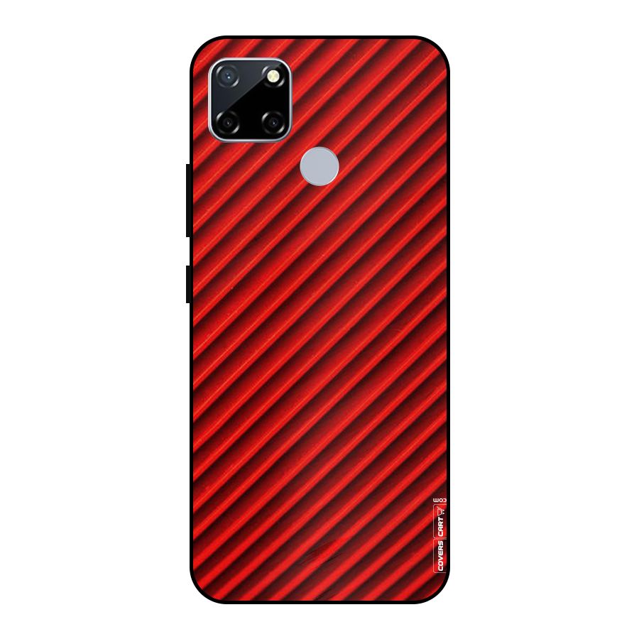 Red Rugged Stripes Metal Back Case for Realme Narzo 20