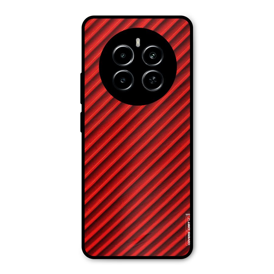 Red Rugged Stripes Metal Back Case for Realme P1