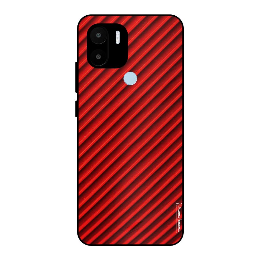 Red Rugged Stripes Metal Back Case for Redmi A2+