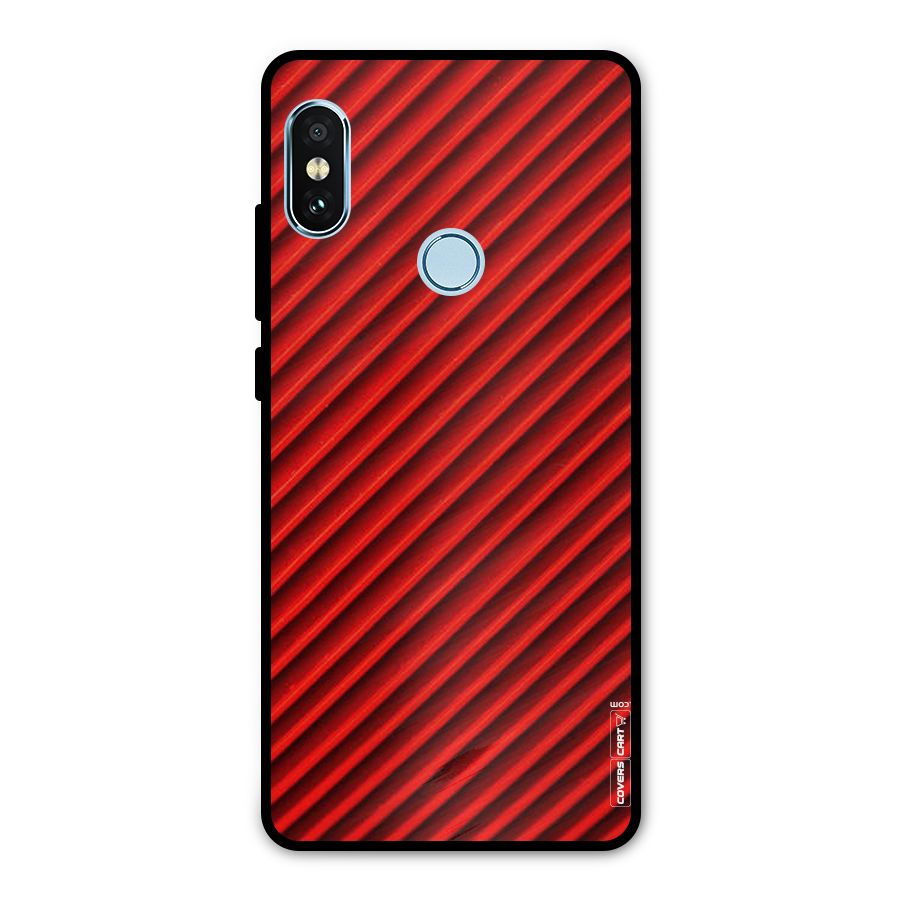 Red Rugged Stripes Metal Back Case for Redmi Note 5 Pro