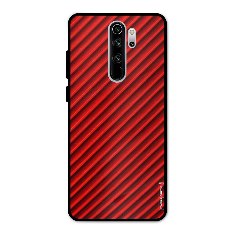 Red Rugged Stripes Metal Back Case for Redmi Note 8 Pro