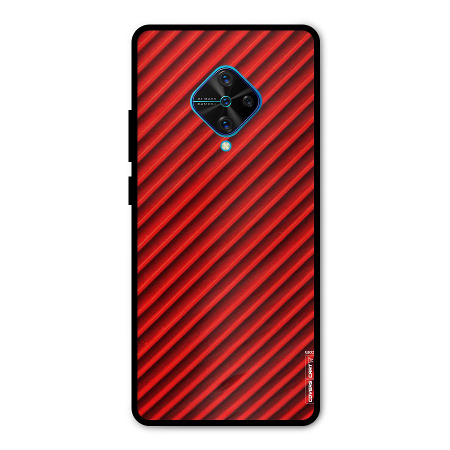 Red Rugged Stripes Metal Back Case for Vivo S1 Pro