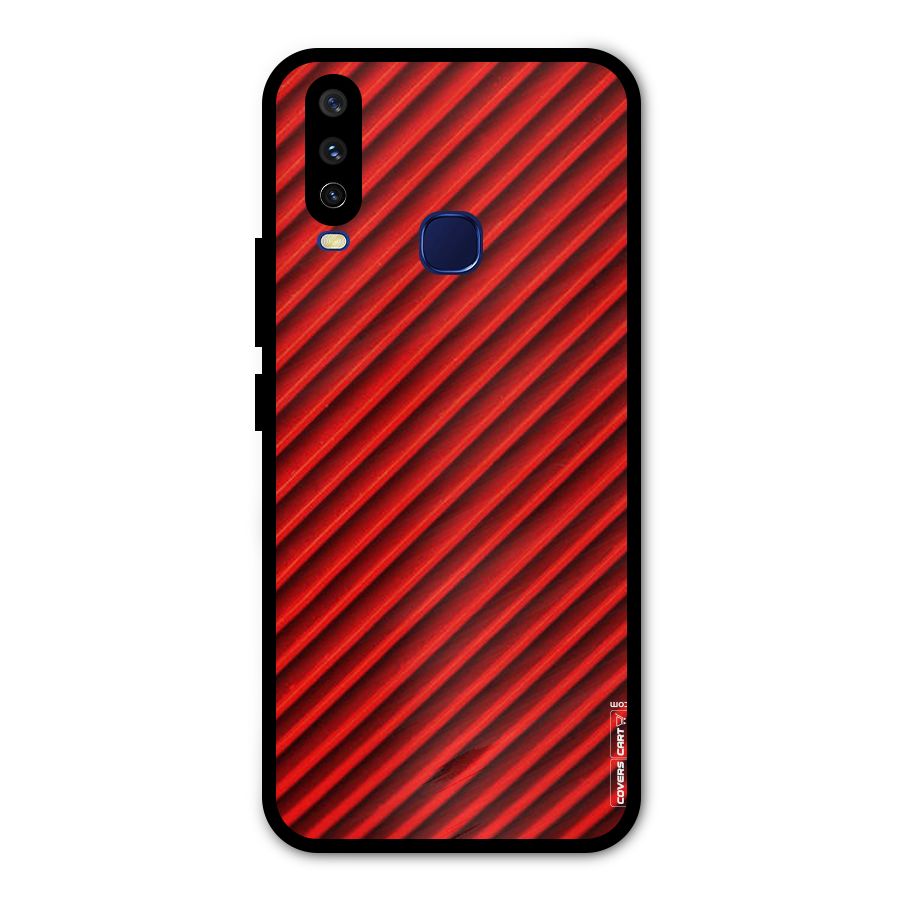Red Rugged Stripes Metal Back Case for Vivo V17