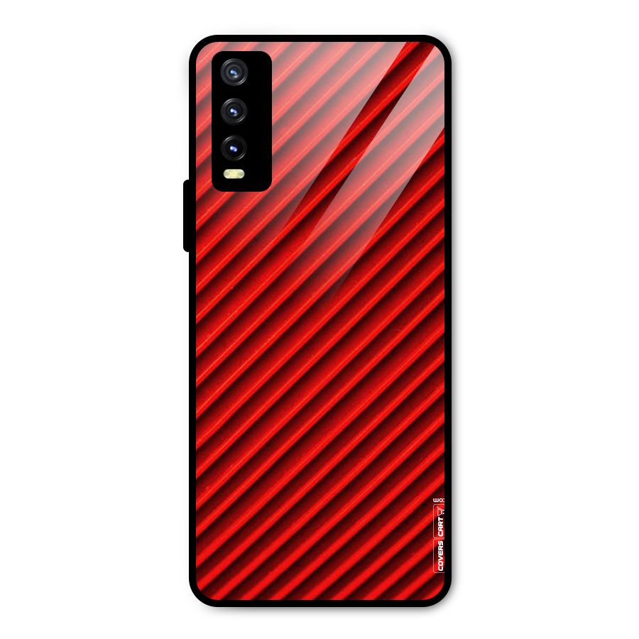 Red Rugged Stripes Metal Back Case for Vivo Y20