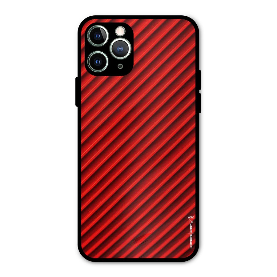 Red Rugged Stripes Metal Back Case for iPhone 11 Pro Max