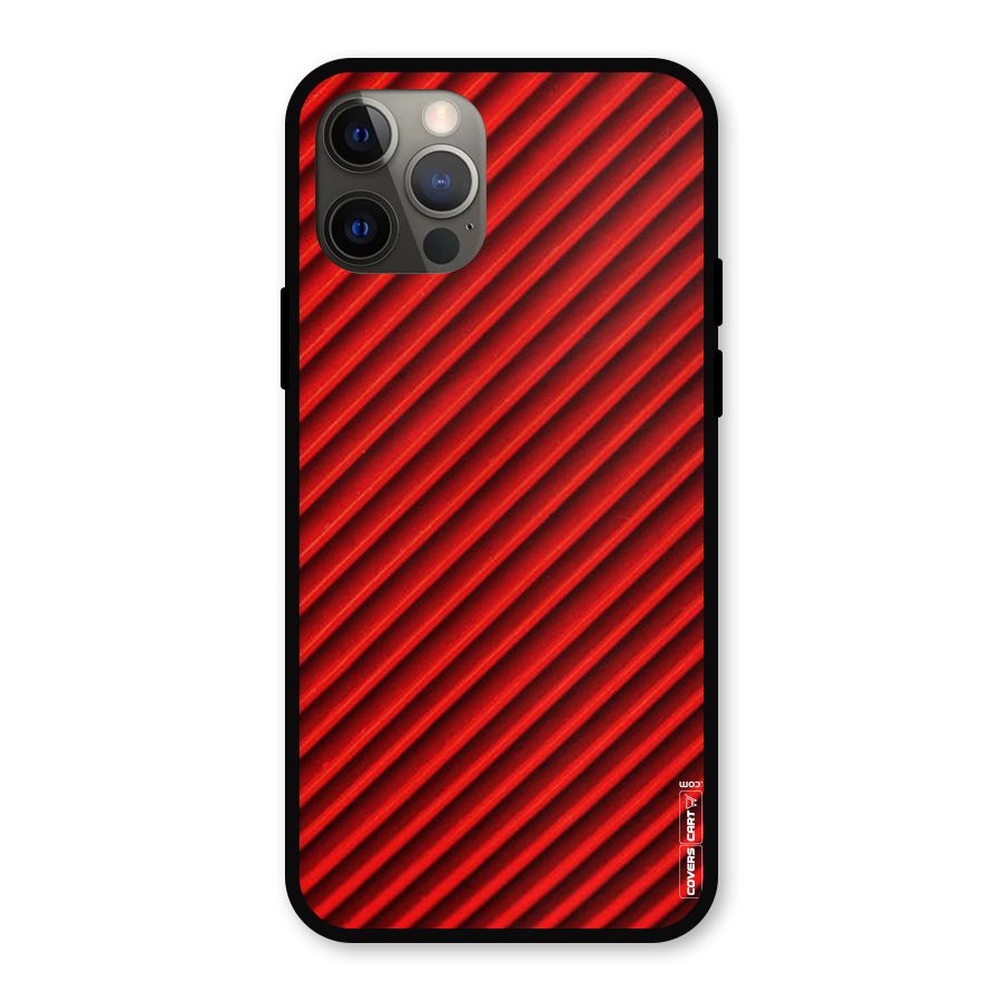 Red Rugged Stripes Metal Back Case for iPhone 12 Pro