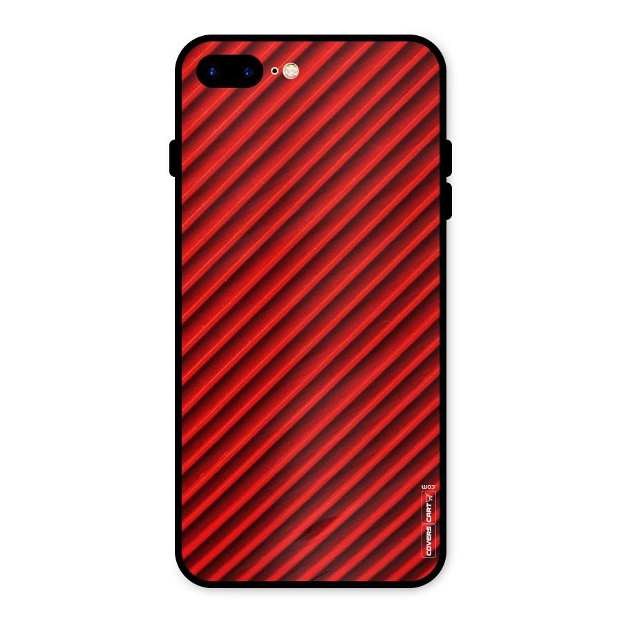 Red Rugged Stripes Metal Back Case for iPhone 8 Plus