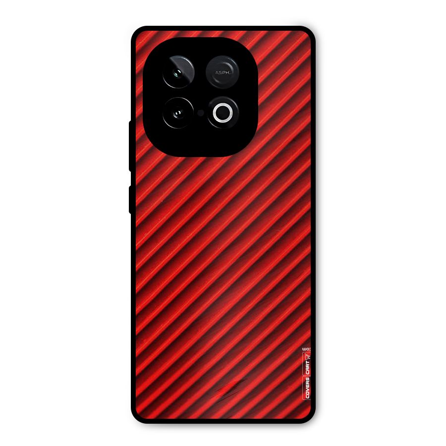 Red Rugged Stripes Metal Back Case for iQOO Neo 10