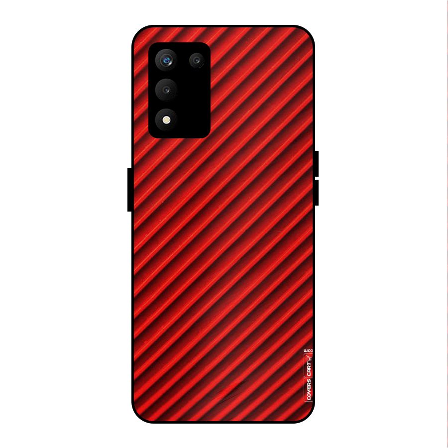 Red Rugged Stripes Metal Back Case for realme 9 5G SE