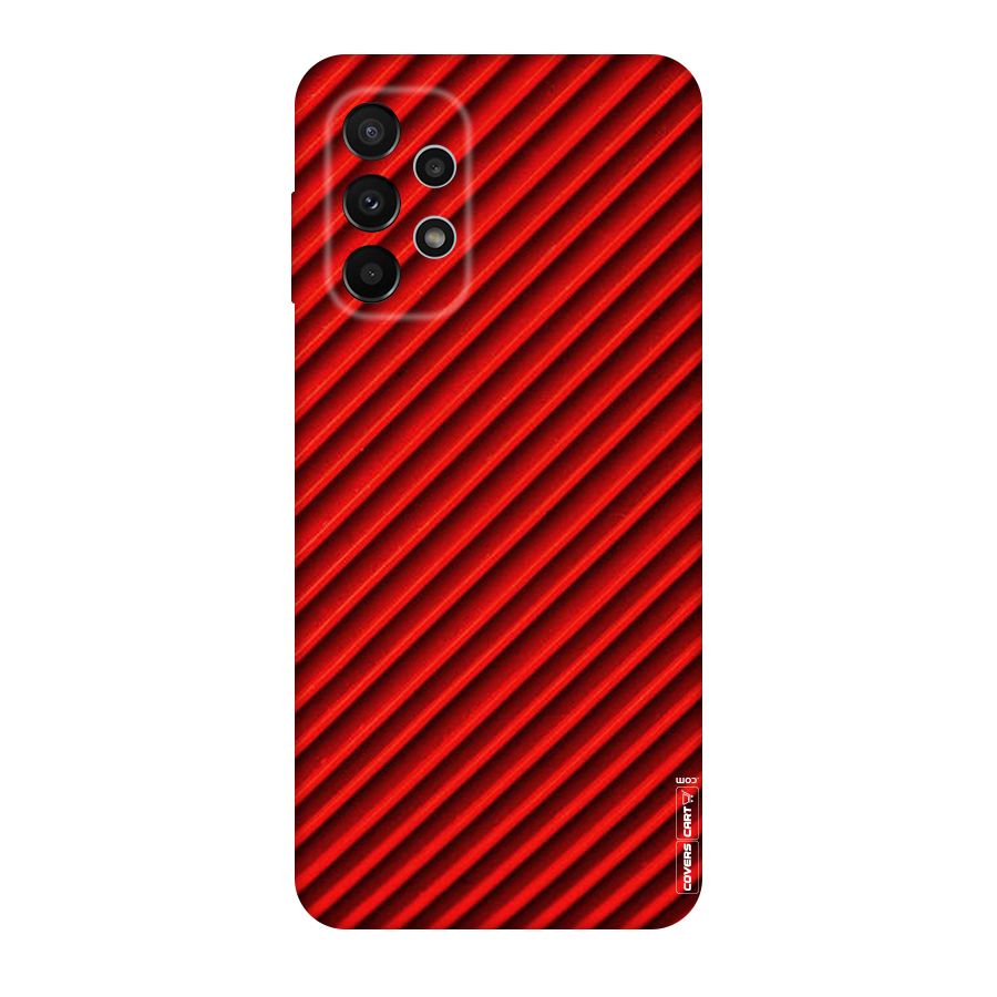 Red Rugged Stripes Original Polycarbonate Back Case for Galaxy A23