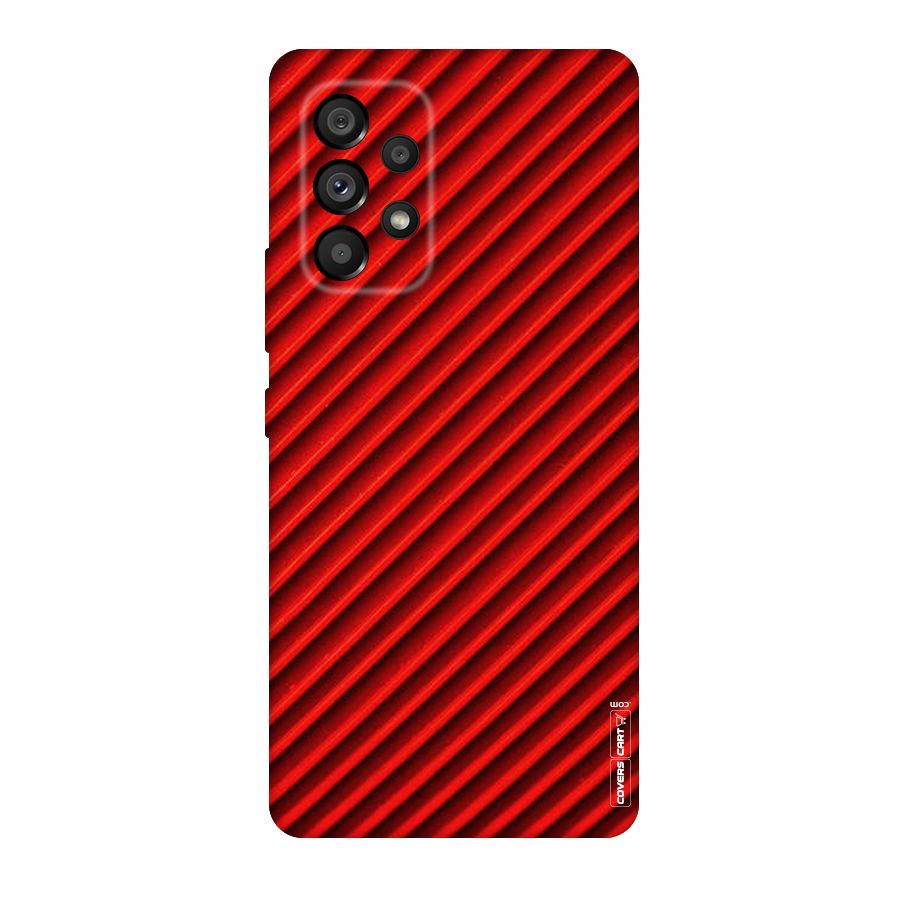 Red Rugged Stripes Original Polycarbonate Back Case for Galaxy A53 5G