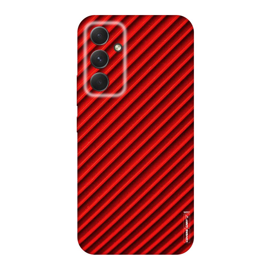 Red Rugged Stripes Original Polycarbonate Back Case for Galaxy A54