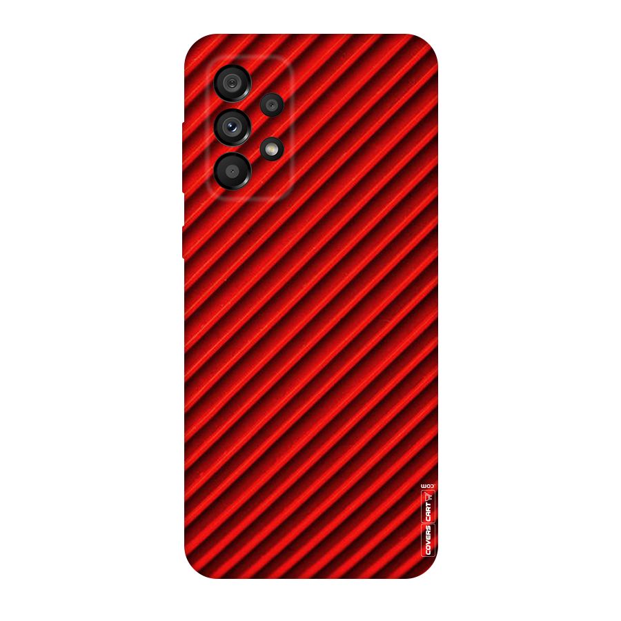 Red Rugged Stripes Original Polycarbonate Back Case for Galaxy A73 5G
